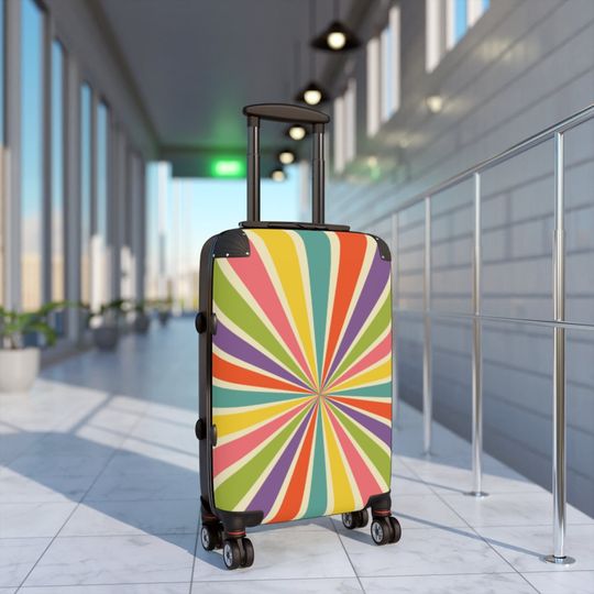 Discover 70s Rainbow Luggage Cover