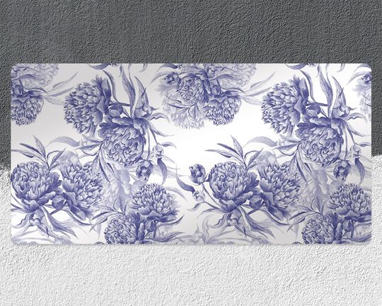 Discover Blue Peonies Desk Mats