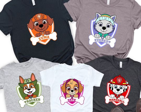 Discover Paw Patrol Character Matching T-Shirt