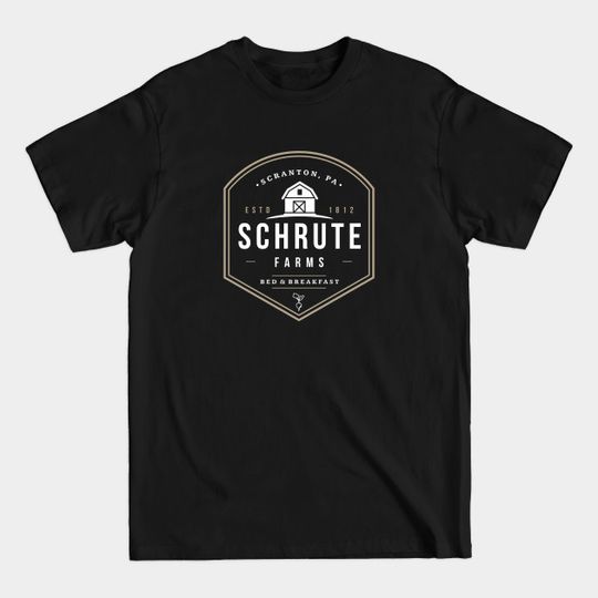 Discover Schrute Farms - Bed & Breakfast - modern vintage logo - Schrute Farms - T-Shirt