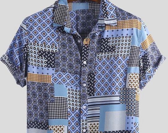 Discover Print Button Up Hawaiian Shirt