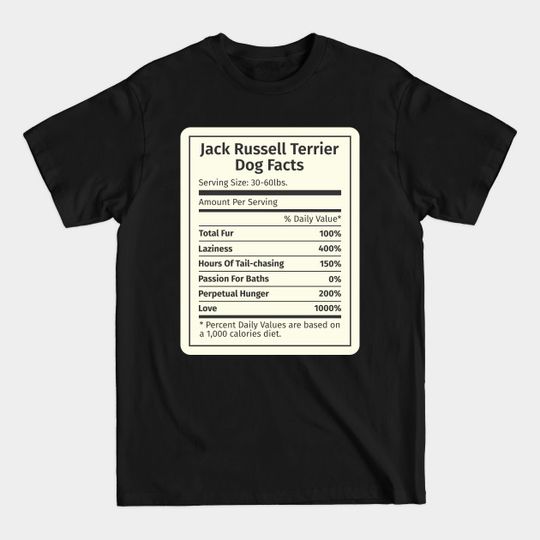 Discover Jack Russell Terrier Nutrition Facts - Jack Russell Terrier - T-Shirt