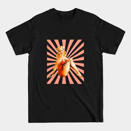 Discover Blonde Pin-Up Girl in Red Graphic Design - Pin Up Girl - T-Shirt