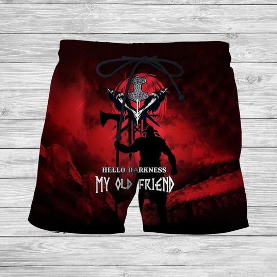 Discover Vikings Raider Black Red Hawaiian Shorts For Men