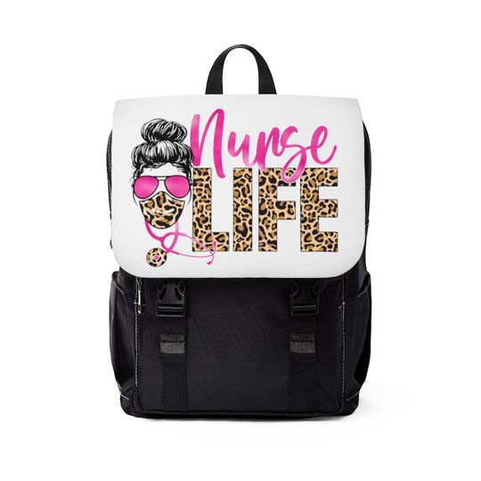 Discover Nurse Life Leopard Pink Backpack