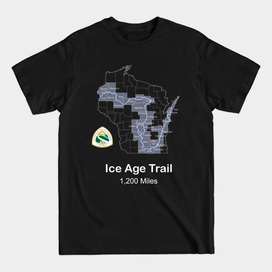 Discover Route Map Design, The Ice Age Trail in Wisconsin - Trails - T-Shirt