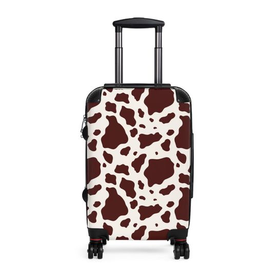 Discover Brown Cow Print Custom Luggage Travel Bag