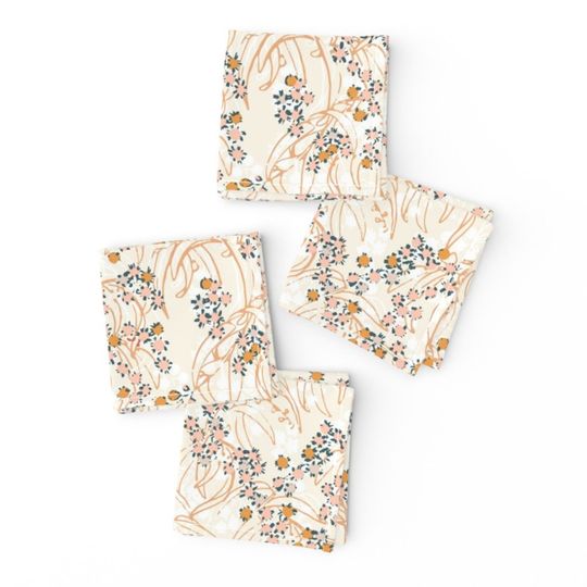 Discover Soft Floral Cocktail Napkins