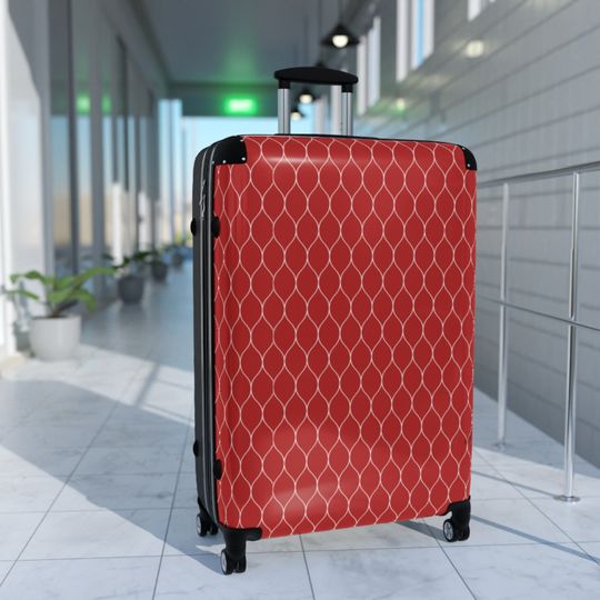 Discover Red Swirl Luggage Cover