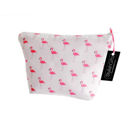 Discover Unique Handmade Pink Flamingo Cotton Cosmetic Bag Limited Edition