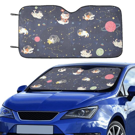 Discover Car Sun Shade Cute Astrology cat Window Sun Blocker