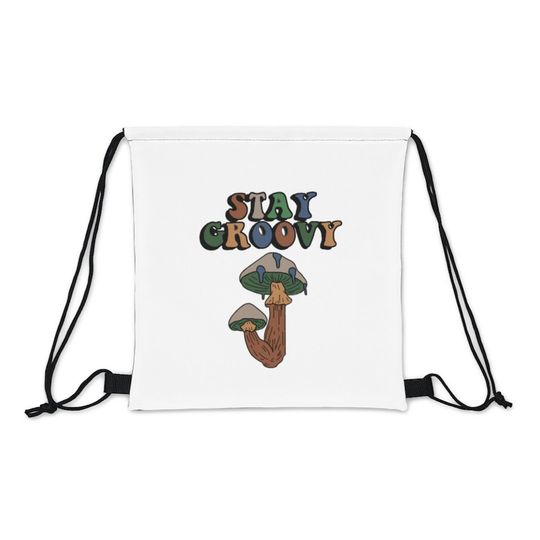 Discover Stay Groovy Outdoor Drawstring Bag