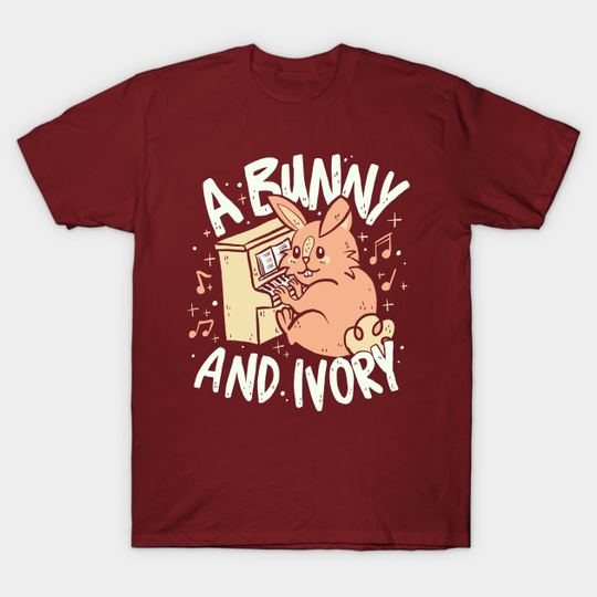 Discover Bunny playing the piano Ebony & Ivory word joke - Bunny - T-Shirt