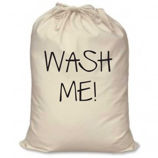 Discover Laundry Bag Wash Me 100% Natural Cotton Available