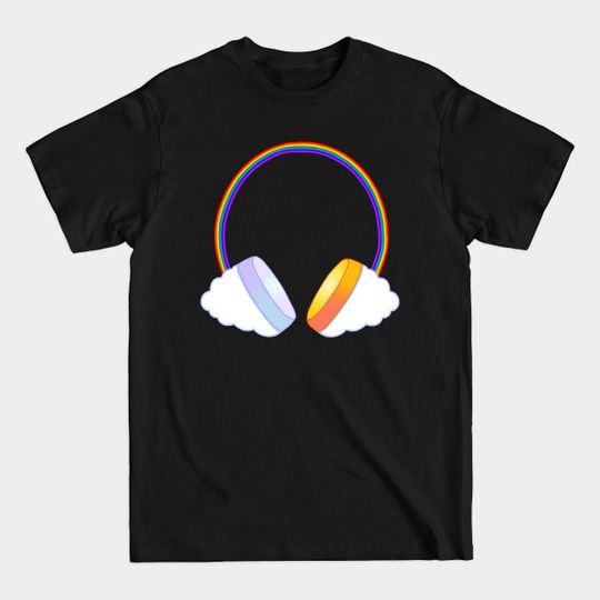 Discover Rainbow Sun Moon Music Headphones - Headphones - T-Shirt