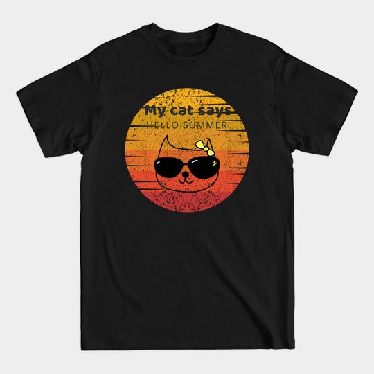 Discover My cat says hello summer - Hello Summer Vintage - T-Shirt