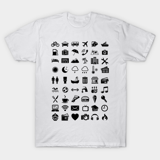 Discover Travel Icons Language - Travel - T-Shirt