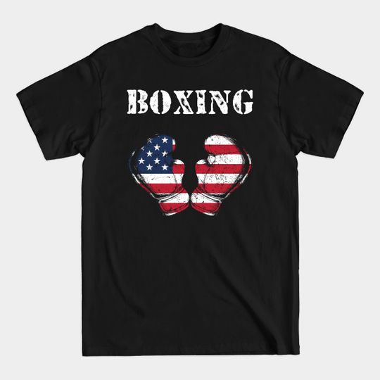 Discover Boxing American Flag 4th of July Gift - Boxing - T-Shirt