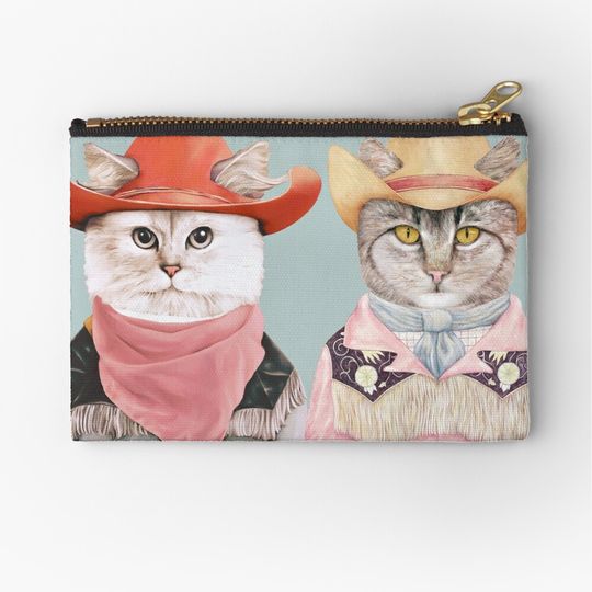 Discover Cowboy Cats Makeup Bags