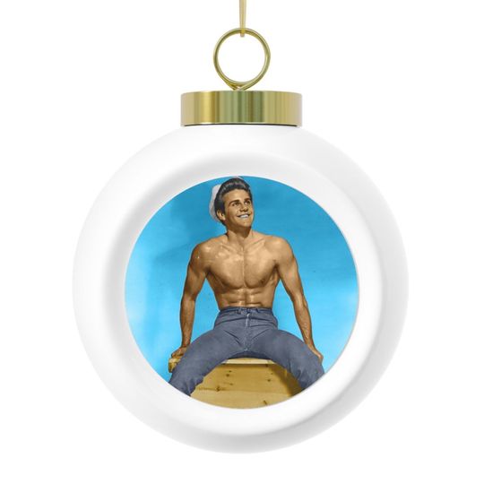 Discover Vintage Beefcake Sailor Smile Christmas Ball Ornament