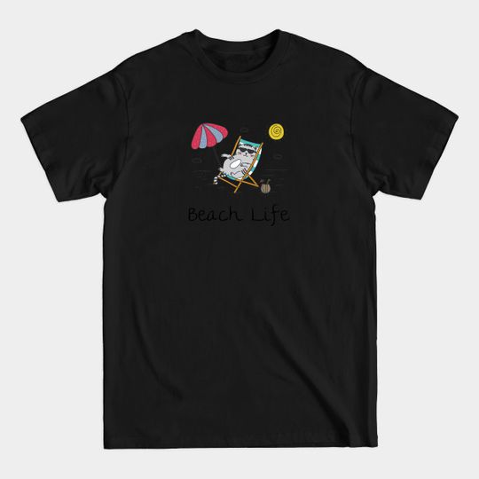 Discover Beach Life Cat in Chair T-Shirt