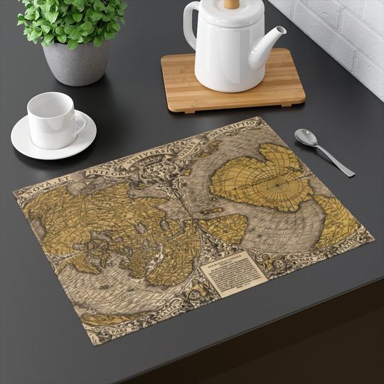 Discover Cotton Old Map Placemat, Vintage Style Placemat