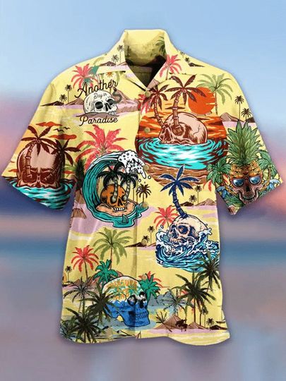 Discover Holiday Skull Beach Unisex Hawaiian Shirt