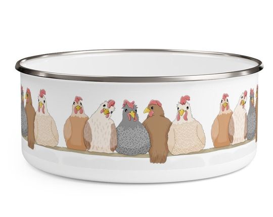 Discover Chicken Bowl, Enamel Storage Bowl