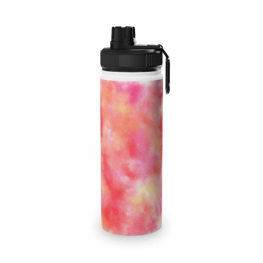 Discover Pomegranate Sunset Dreams - Stainless Steel Water Bottle, Sports Lid