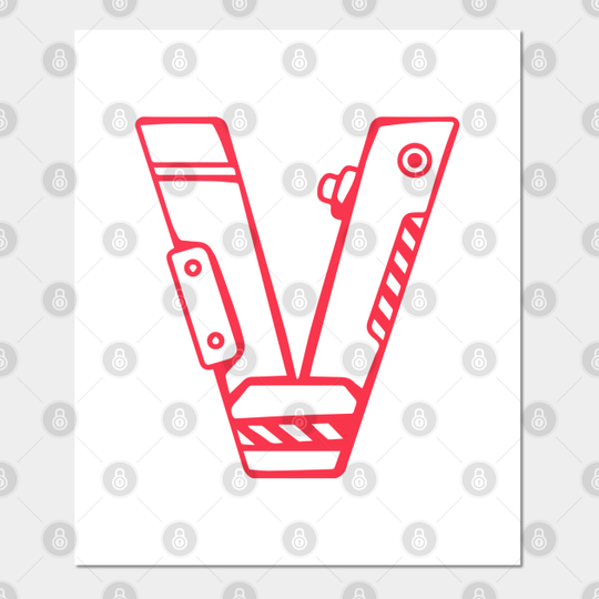 Discover Letter V - Tech - Letter V Tech - Posters and Art Prints