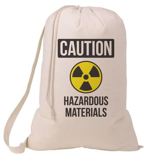 Discover Grad Gift Caution Hazardous Materials Laundry Bag