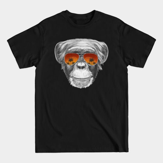 Discover Monkey with mirror sunglasses - Monkey - T-Shirt