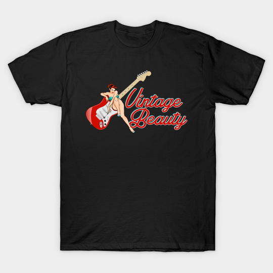 Discover Classic Electric Guitar Pinup Girl print - Electric Guitar - T-Shirt