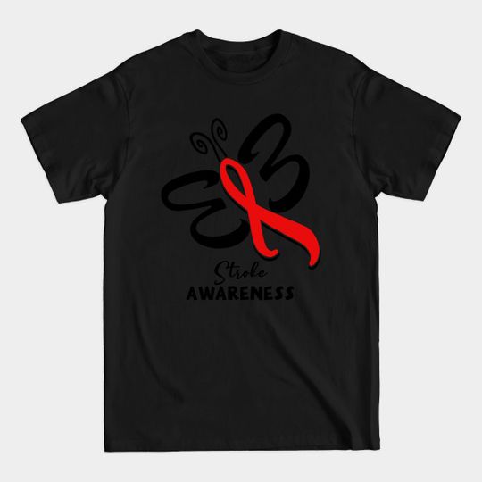 Discover Stroke Awareness Hope Butterfly Ribbon No Fights Alone Hope Love Cure - Stroke Awareness - T-Shirt