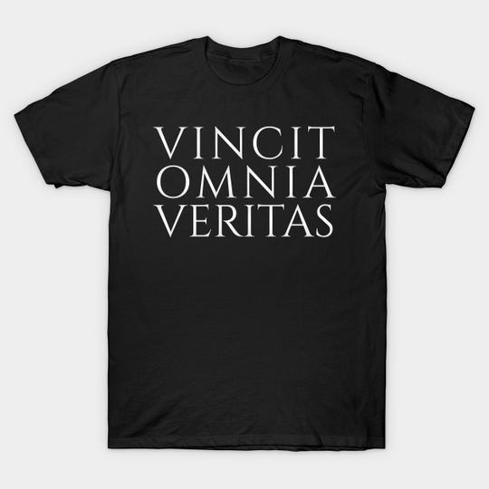 Discover VINCIT OMNIA VERITAS - Dark - Latin Inspired Words - T-Shirt