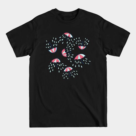 Discover Raining Umbrellas Pattern - Umbrella - T-Shirt