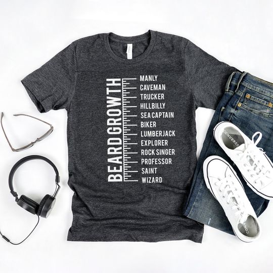 Discover Beard Growth Chart Shirt - Beard Length Scale