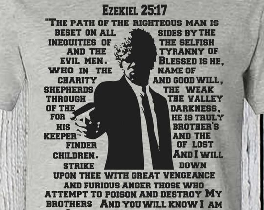 Discover Pulp Fiction- Jules Quote Ezekiel 25:17 T-Shirt