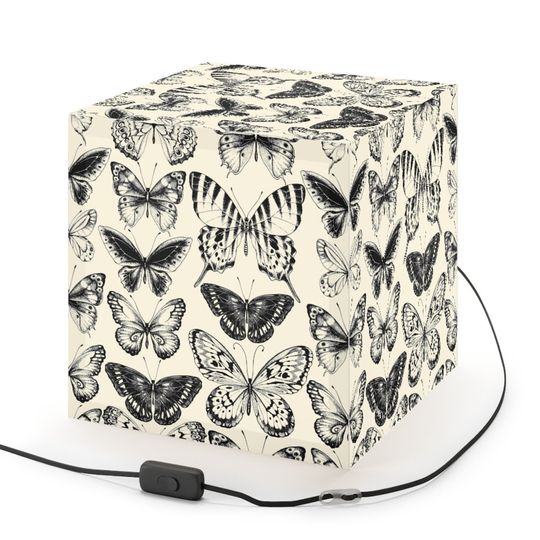 Discover Black and white butterfly Light Cube Lamp