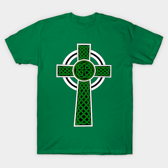 Discover Green Irish Celtic Cross Decor for St Patricks Day - Celtic Cross - T-Shirt