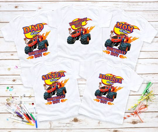 Discover Blaze and The Monster Machines Birthday Boy Shirts