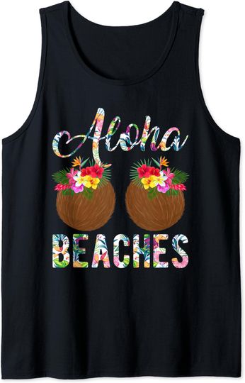 Discover Aloha Beaches Coconut Bra Flower Hawaiian Summer Vibes Tank Top