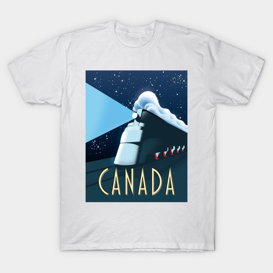 Discover Canada Locomotive travel poster - Canada Locomotive Travel - T-Shirt