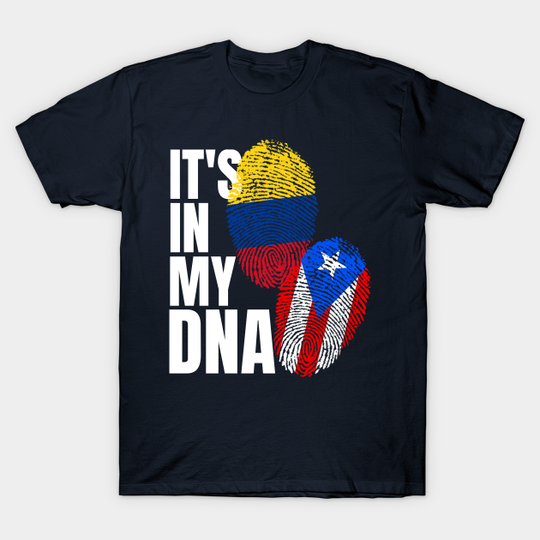 Discover Puerto Rican And Colombian DNA Flag Heritage Gift - Puerto Rican And Colombian Mix - T-Shirt