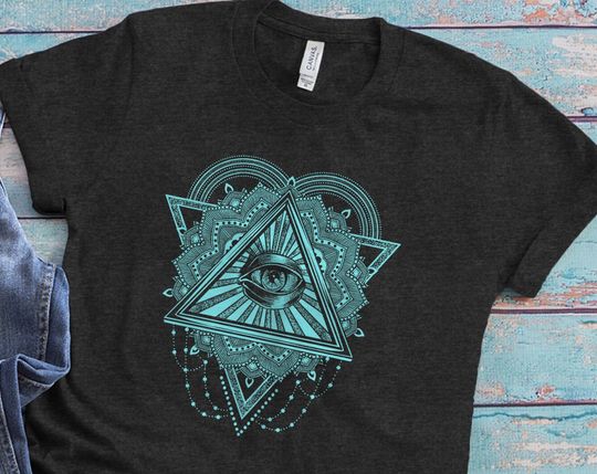 Discover All Seeing Eye Gypsy, Pyramid Vintage Shirt, Vintage Magic Occult Tee, Boho Grunge Illuminiati,  Eye Symbol of Providence, Egyptian Gods Top