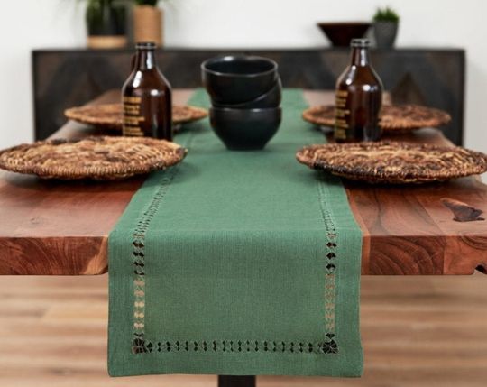 Discover Hemstitched Linen Table Runner