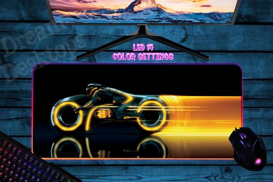 Discover Led Light-Cycle Mouse Pad-Custom Mouse Pad-Gaming Desk Pad-Gamer Desk Mat