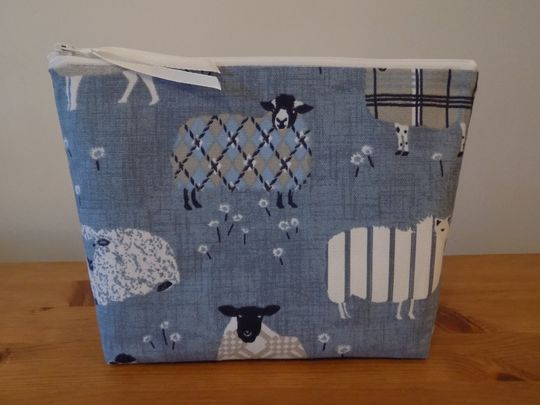Discover Sheep Toiletry Bag Women, Animal Cosmetics Bag, Cotton Canvas Storage Pouch