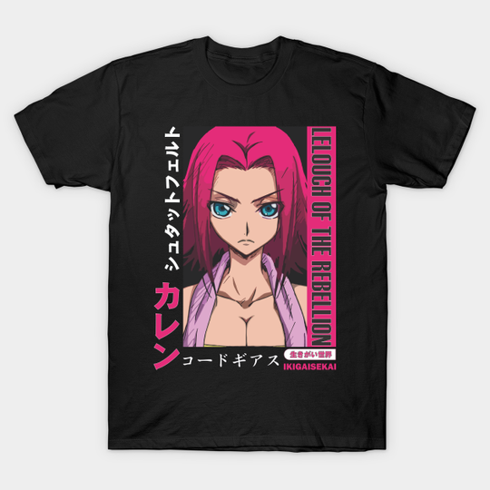 Discover Kallen Kōzuki| code geass - Code Geass Anime - T-Shirt