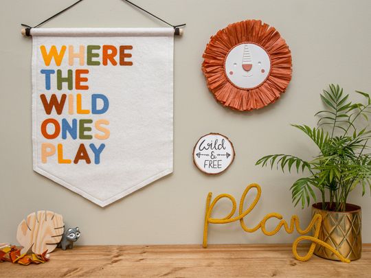 Discover Where The Wild Ones Play Pennant Wall Banner Flag